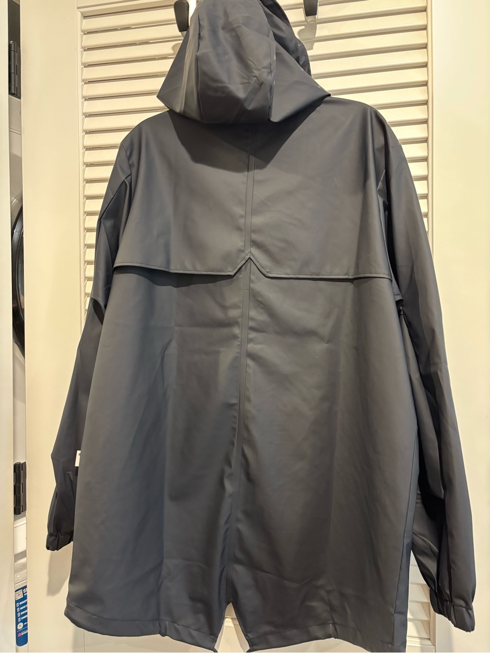 Rains Fishtail Jacket W3 Navy Waterproof Raincoat Hooded Jacket Unisex - Picture 7 of 7